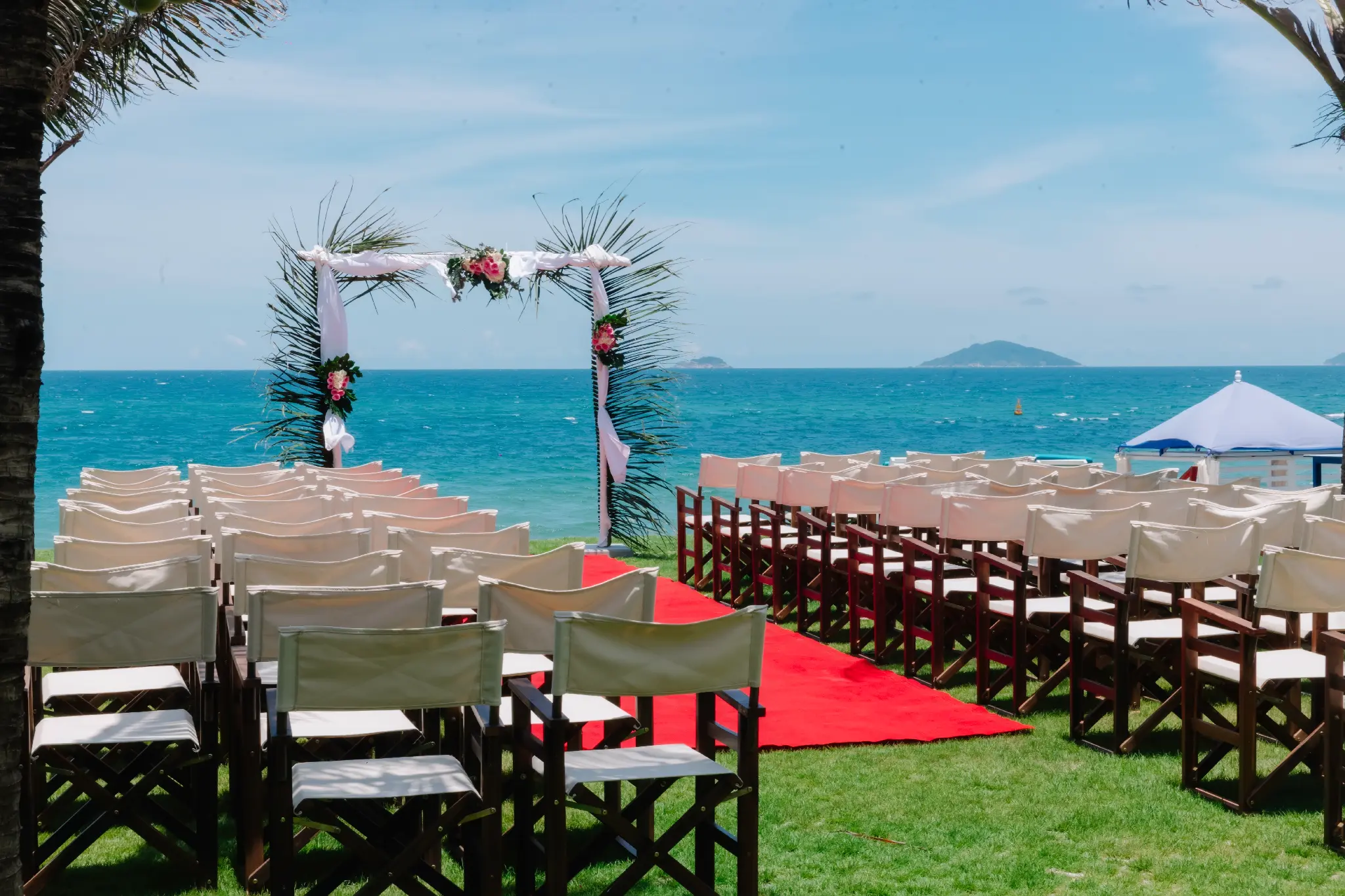 Wedding celebration on beach